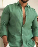 Camisa de Linho de Alta Qualidade Masculino